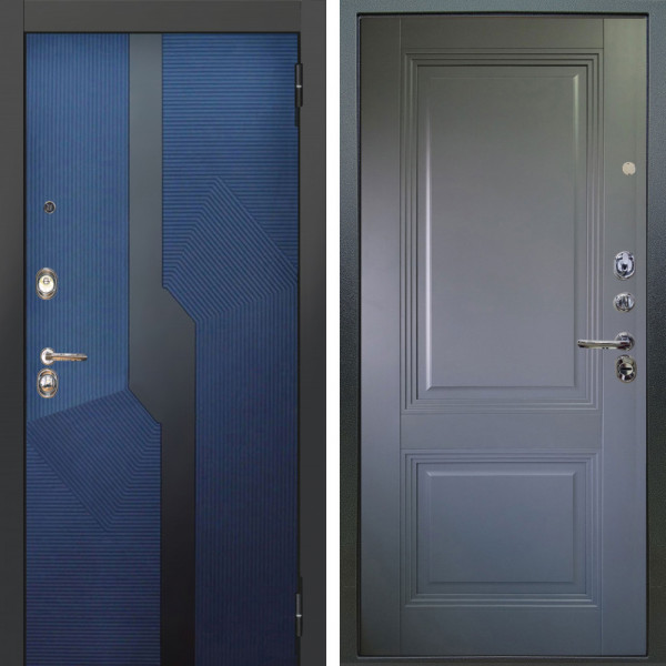 Входная дверь Аргус ЛЮКС 3К Бистури синий софт + Соло Антрацит софт