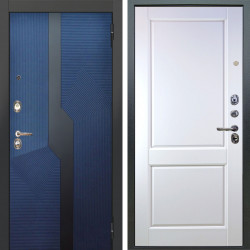 Входная дверь Аргус ЛЮКС 3К Бистури синий софт + Соренто Белая эмаль