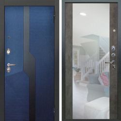 Входная дверь Аргус ЛЮКС 3К Бистури синий софт + Вояж Светлый бетон