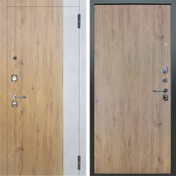 Входная дверь Аргус ЛЮКС 3К Эксперт Рустик соломенный вставка бетон урбан милк + Элегант Рустик соломенный