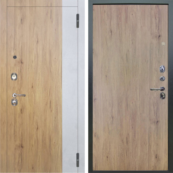 Входная дверь Аргус ЛЮКС 3К Эксперт Рустик соломенный вставка бетон урбан милк + Элегант Рустик соломенный