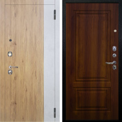 Входная дверь Аргус ЛЮКС 3К Эксперт Рустик соломенный вставка бетон урбан милк + Элион Дуб рустикальный