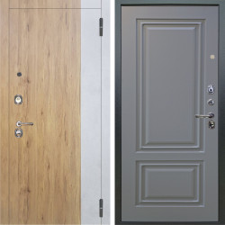 Входная дверь Аргус ЛЮКС 3К Эксперт Рустик соломенный вставка бетон урбан милк + Элион Силк маус