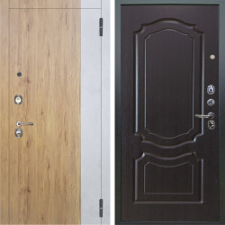 Входная дверь Аргус ЛЮКС 3К Эксперт Рустик соломенный вставка бетон урбан милк + Мишель Венге