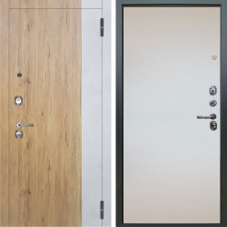 Входная дверь Аргус ЛЮКС 3К Эксперт Рустик соломенный вставка бетон урбан милк + Под покраску