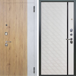 Входная дверь Аргус ЛЮКС 3К Эксперт Рустик соломенный вставка бетон урбан милк + Тори Софт милк