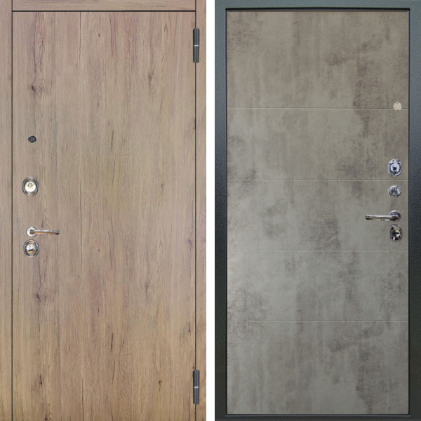 Входная дверь Аргус ЛЮКС 3К Элегант Рустик соломенный + Агат Светлый бетон
