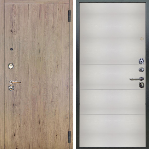 Входная дверь Аргус ЛЮКС 3К Элегант Рустик соломенный + Агат Вельвет белый горизонт