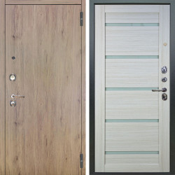 Входная дверь Аргус ЛЮКС 3К Элегант Рустик соломенный + Александра Белая лиственница