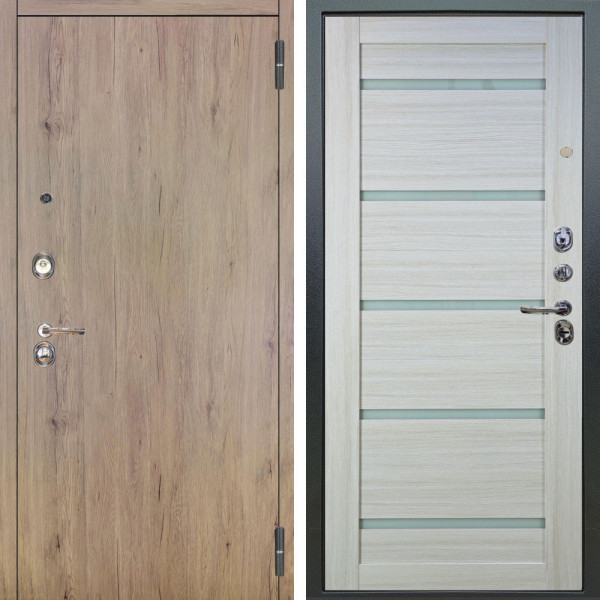 Входная дверь Аргус ЛЮКС 3К Элегант Рустик соломенный + Александра Белая лиственница