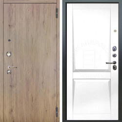 Входная дверь Аргус ЛЮКС 3К Элегант Рустик соломенный + Ариана Белая эмаль