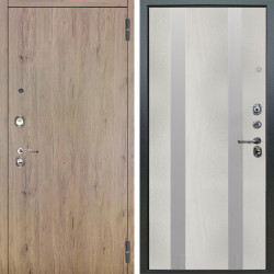 Входная дверь Аргус ЛЮКС 3К Элегант Рустик соломенный + Дуэт Белое дерево вставки Изабель