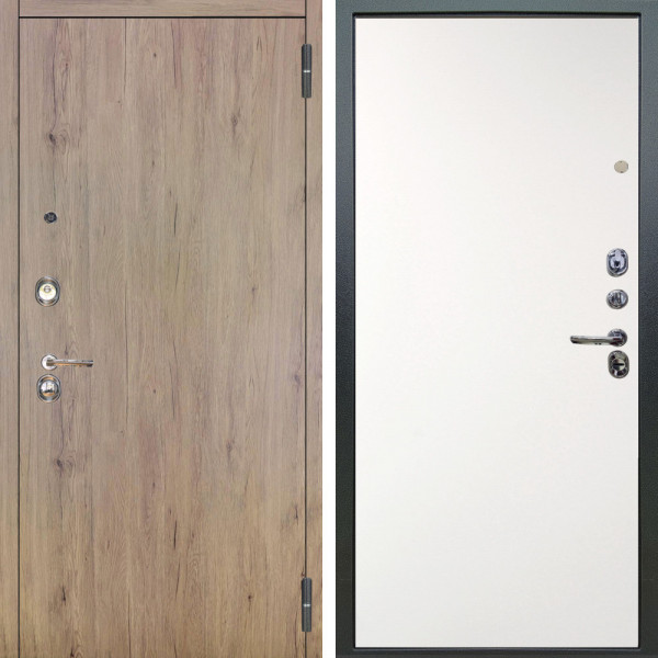 Входная дверь Аргус ЛЮКС 3К Элегант Рустик соломенный + Элегант Софт милк