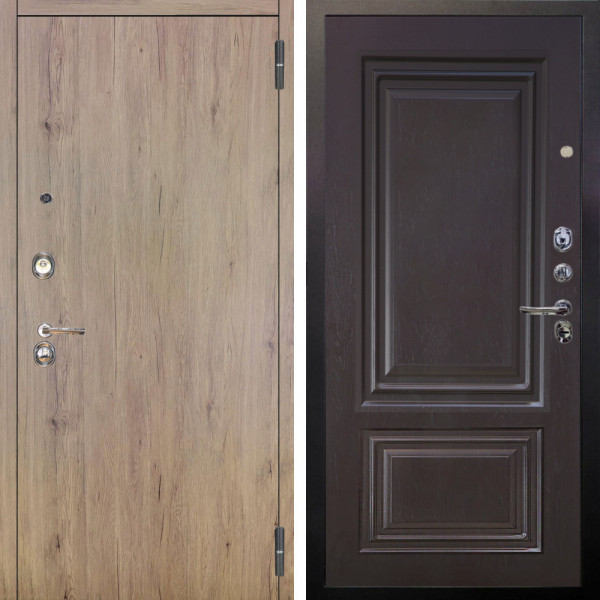 Входная дверь Аргус ЛЮКС 3К Элегант Рустик соломенный + Элион Горький шоколад