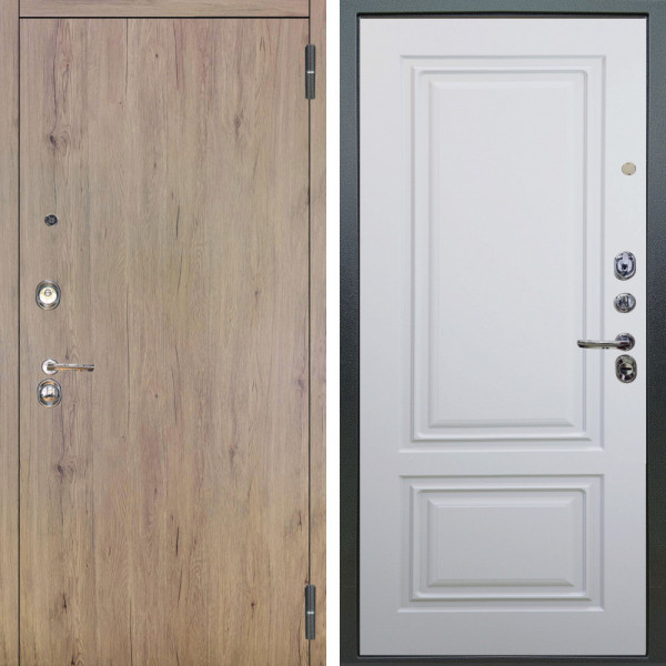 Входная дверь Аргус ЛЮКС 3К Элегант Рустик соломенный + Элион Софт милк