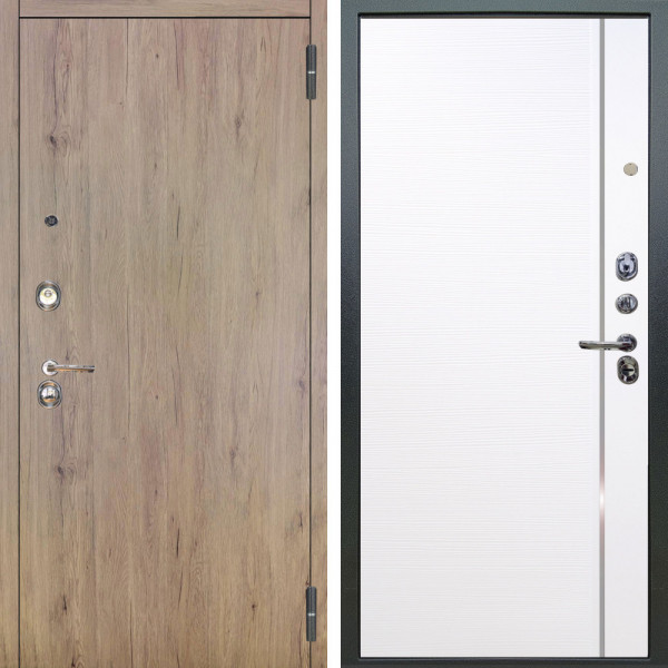 Входная дверь Аргус ЛЮКС 3К Элегант Рустик соломенный + Гауда Роял вуд белый