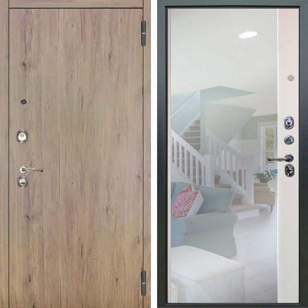 Входная дверь Аргус ЛЮКС 3К Элегант Рустик соломенный + Магнум Софт милк