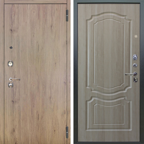 Входная дверь Аргус ЛЮКС 3К Элегант Рустик соломенный + Мишель Ларче светлый