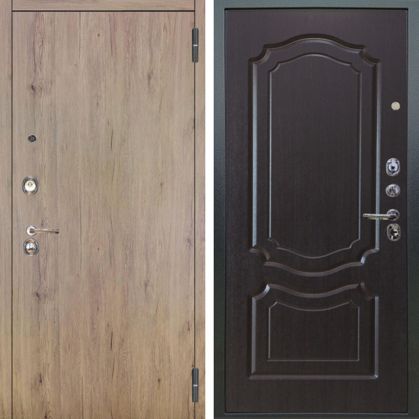 Входная дверь Аргус ЛЮКС 3К Элегант Рустик соломенный + Мишель Венге