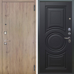 Входная дверь Аргус ЛЮКС 3К Элегант Рустик соломенный + Могадиш Черный софт