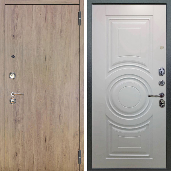 Входная дверь Аргус ЛЮКС 3К Элегант Рустик соломенный + Могадиш Софт милк