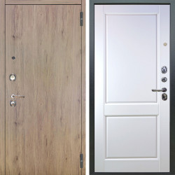 Входная дверь Аргус ЛЮКС 3К Элегант Рустик соломенный + Соренто Белая эмаль