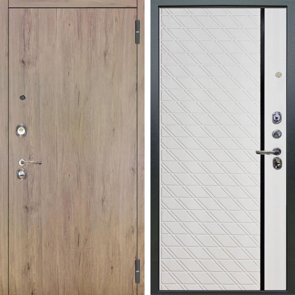 Входная дверь Аргус ЛЮКС 3К Элегант Рустик соломенный + Тори Софт милк