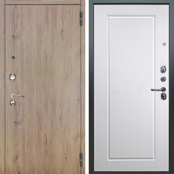 Входная дверь Аргус ЛЮКС 3К Элегант Рустик соломенный + Тревор Софт милк