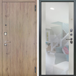 Входная дверь Аргус ЛЮКС 3К Элегант Рустик соломенный + Вояж Белое дерево