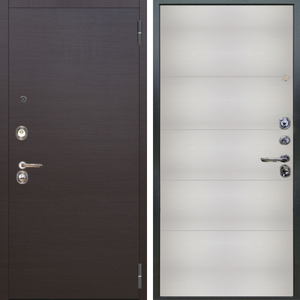 Входная дверь Аргус ЛЮКС 3К Элегант Венге горизонт + Агат Вельвет белый горизонт