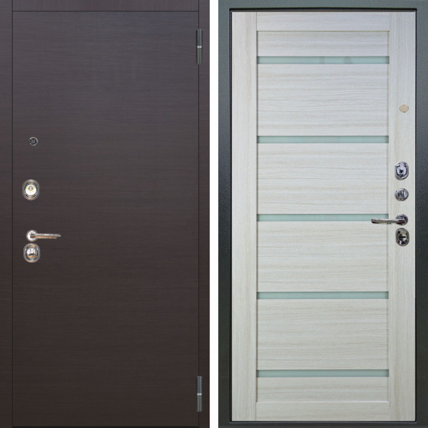 Входная дверь Аргус ЛЮКС 3К Элегант Венге горизонт + Александра Белая лиственница