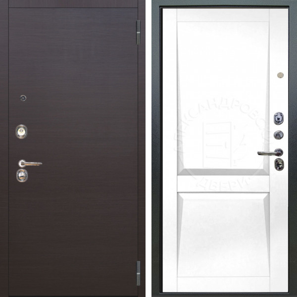 Входная дверь Аргус ЛЮКС 3К Элегант Венге горизонт + Ариана Белая эмаль