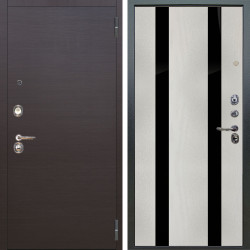 Входная дверь Аргус ЛЮКС 3К Элегант Венге горизонт + Дуэт Белое дерево вставки Кензо