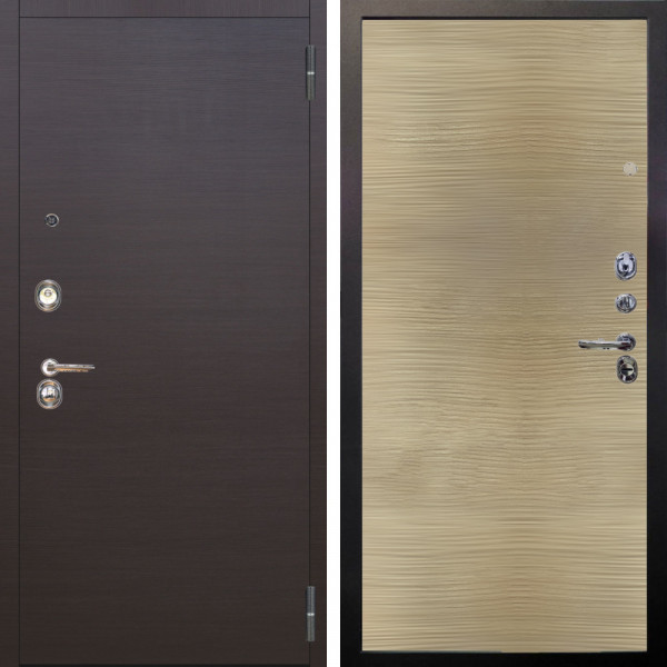 Входная дверь Аргус ЛЮКС 3К Элегант Венге горизонт + Элегант Дорс светлый горизонт