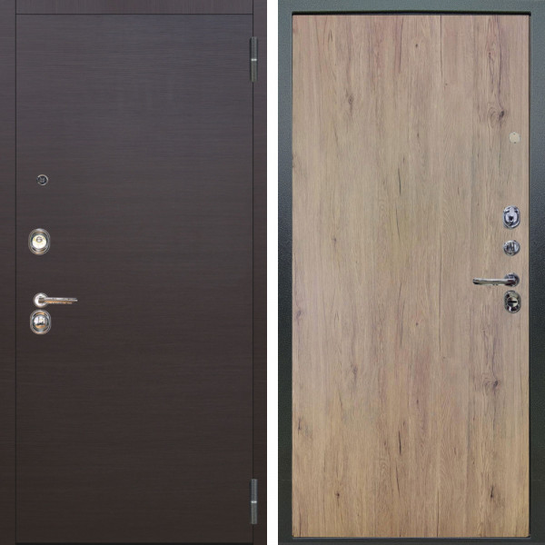 Входная дверь Аргус ЛЮКС 3К Элегант Венге горизонт + Элегант Рустик соломенный