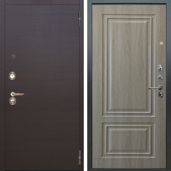 Входная дверь Аргус ЛЮКС 3К Элегант Венге горизонт + Элион Дуб филадельфия крем