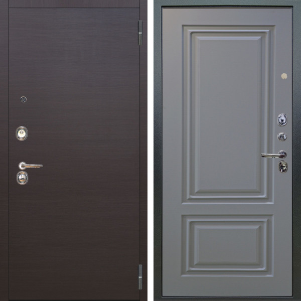 Входная дверь Аргус ЛЮКС 3К Элегант Венге горизонт + Элион Силк маус