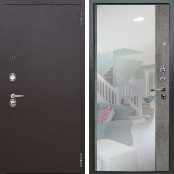 Входная дверь Аргус ЛЮКС 3К Элегант Венге горизонт + Магнум Светлый бетон