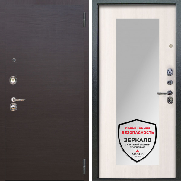 Входная дверь Аргус ЛЮКС 3К Элегант Венге горизонт + Милли Ларче светлый