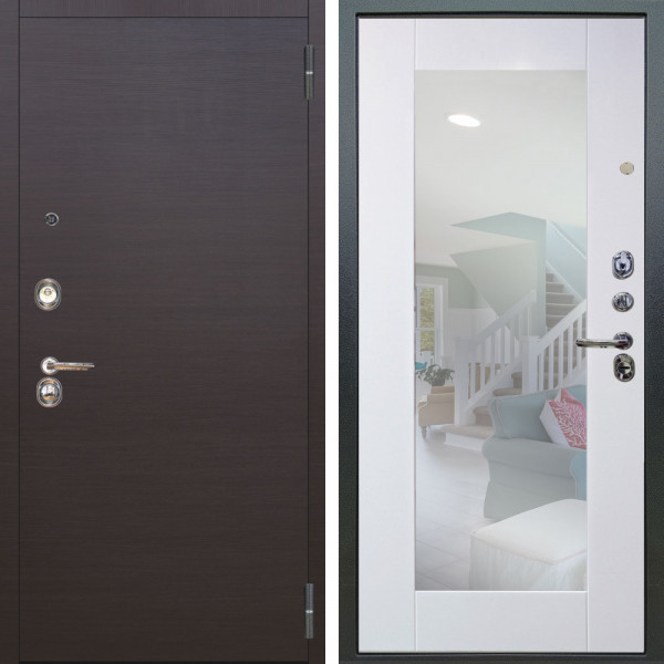 Входная дверь Аргус ЛЮКС 3К Элегант Венге горизонт + Милли Роял вуд белый