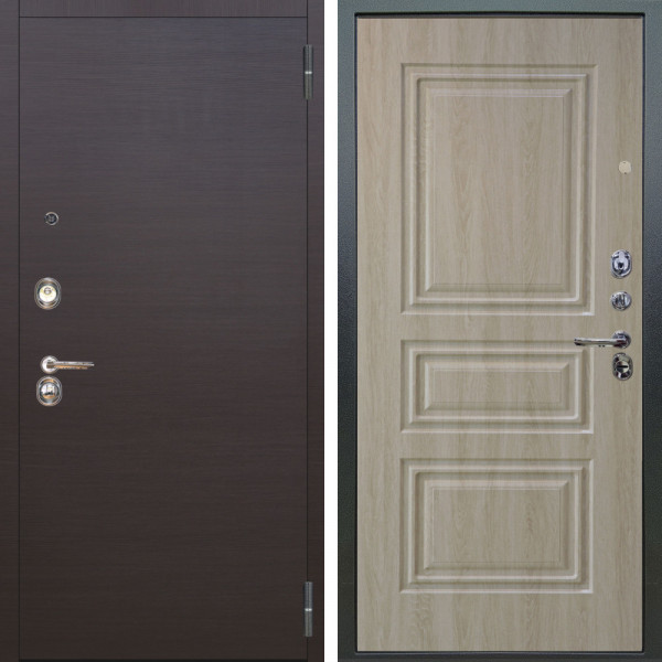 Входная дверь Аргус ЛЮКС 3К Элегант Венге горизонт + Скиф Дуб филадельфия крем