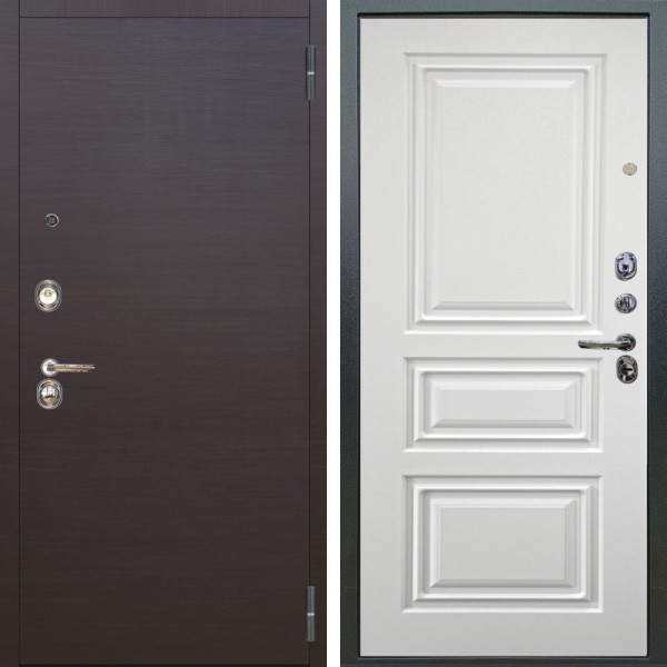 Входная дверь Аргус ЛЮКС 3К Элегант Венге горизонт + Скиф Софт милк