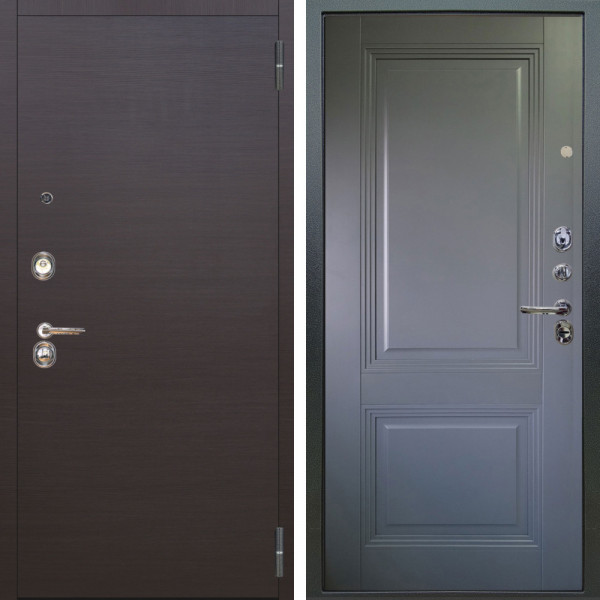 Входная дверь Аргус ЛЮКС 3К Элегант Венге горизонт + Соло Антрацит софт