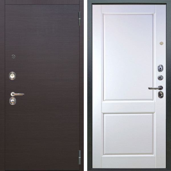 Входная дверь Аргус ЛЮКС 3К Элегант Венге горизонт + Соренто Белая эмаль