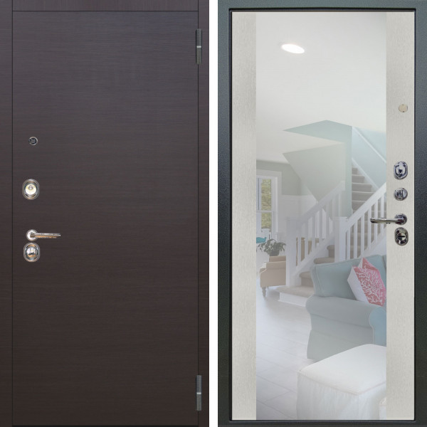 Входная дверь Аргус ЛЮКС 3К Элегант Венге горизонт + Вояж Белое дерево