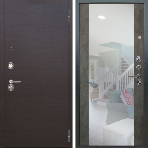 Входная дверь Аргус ЛЮКС 3К Элегант Венге горизонт + Вояж Светлый бетон