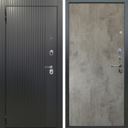 Входная дверь Аргус ЛЮКС 3К Фрейда ч кварц фортеза хром + Агат Светлый бетон