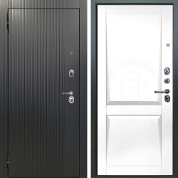 Входная дверь Аргус ЛЮКС 3К Фрейда ч кварц фортеза хром + Ариана Белая эмаль