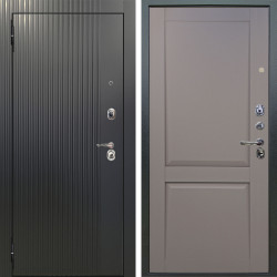 Входная дверь Аргус ЛЮКС 3К Фрейда ч кварц фортеза хром + Ариана Серая эмаль