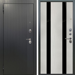 Входная дверь Аргус ЛЮКС 3К Фрейда ч кварц фортеза хром + Дуэт Белое дерево вставки Кензо